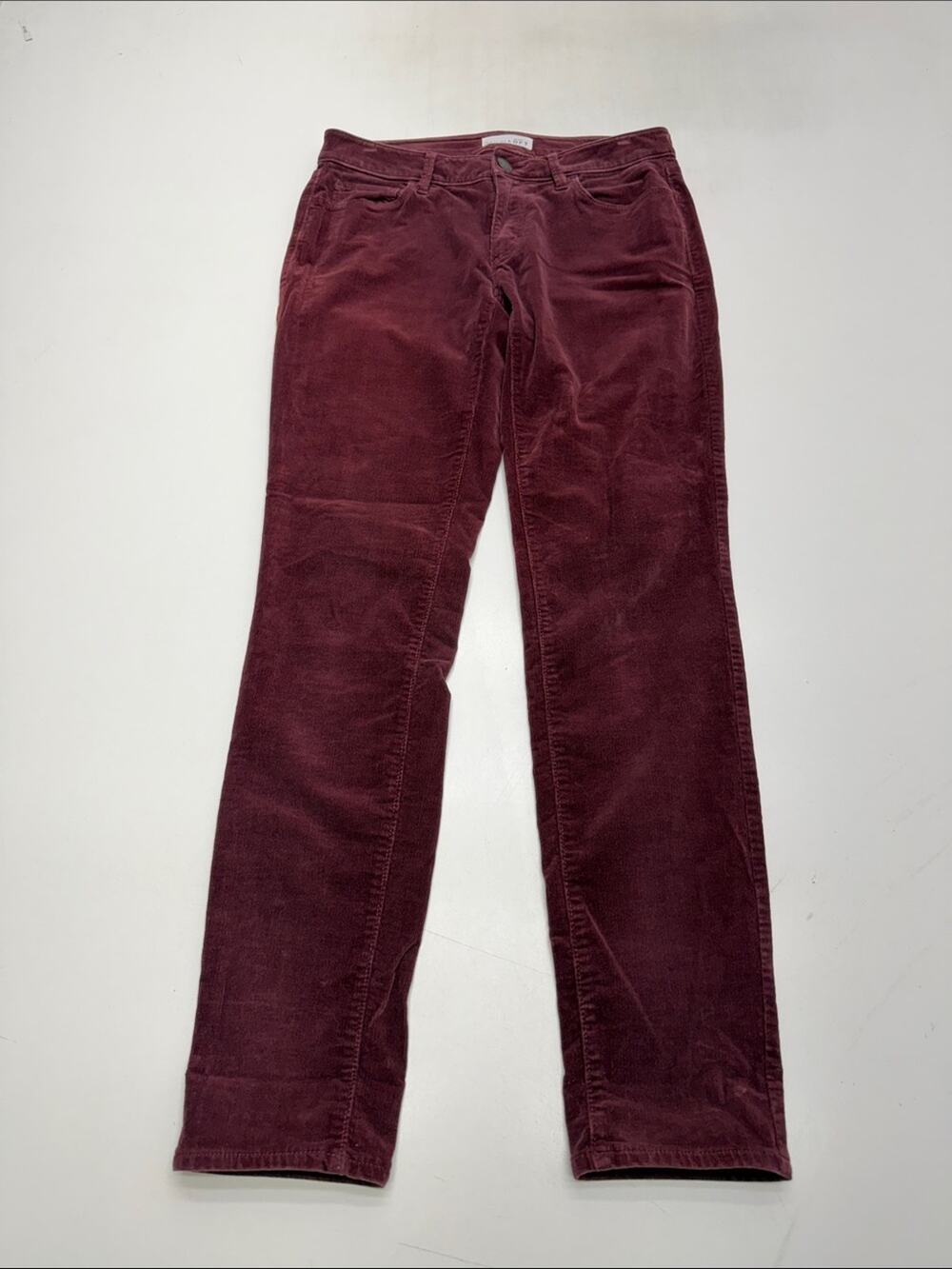 LOFT Women’s 26 / 2 Burgundy Corduroy CURVY SKINNY Jeans